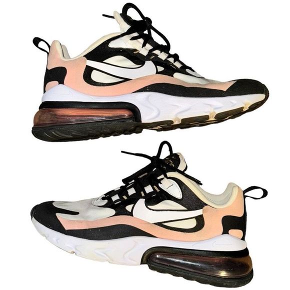 Nike Air Max 270 React Womens Size 8 Running Shoes Coral Pink Black AT6174-005 - Picture 1 of 14